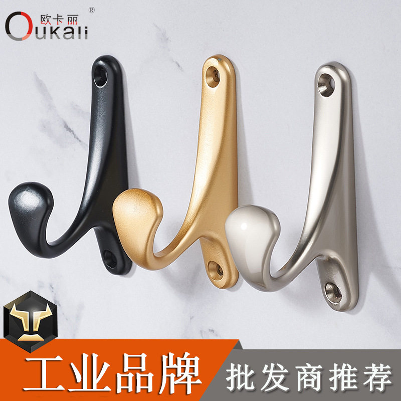 Wall coat hook single hook porch living room wardrobe clothing coat hook cabinet hook single hook simple black