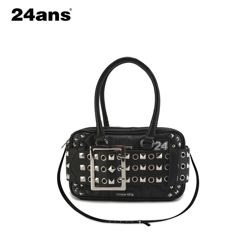 24Ans Ltd Punk Handbag⑴Softened Tanning Process⑵Towel Embroidery Label⑶Handmade Rivets 24Ans Ltd Punk Handbag⑴Softened Tanning Process⑵Towel Embroidery Label⑶Handmade Rivets