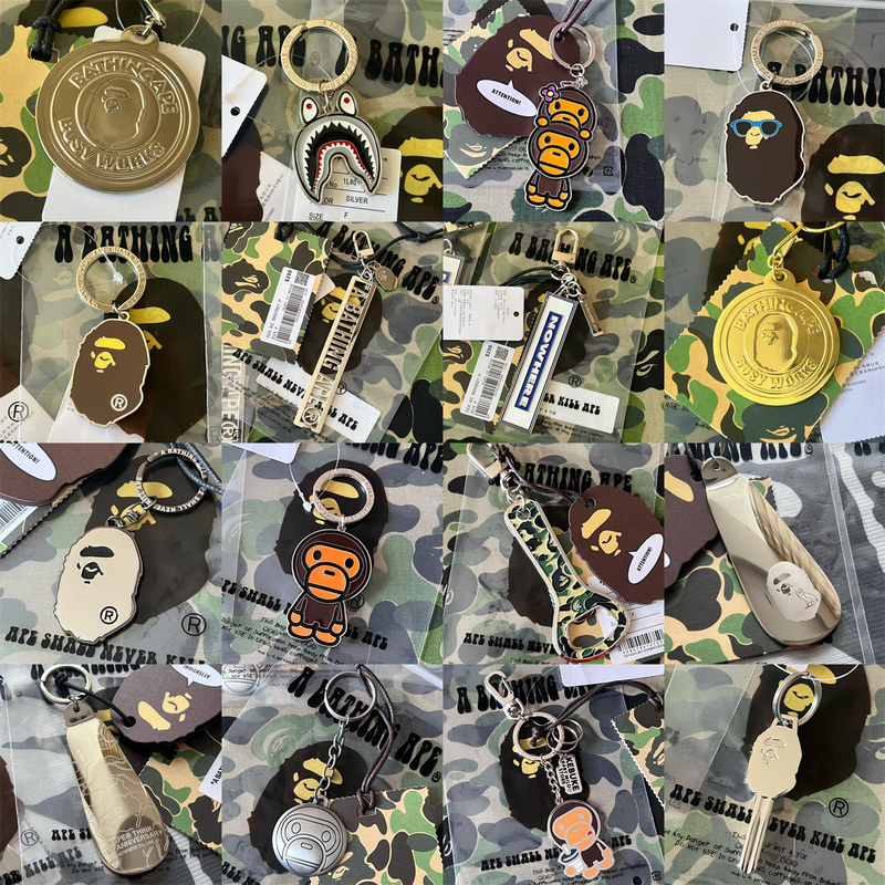 Trendy Brand Keychain Bape Head Milo 26Ss Ape Head Pendant Metal Key Ring Bag Accessory Trendy Brand Keychain Bape Head Milo 26Ss Ape Head Pendant Metal Key Ring Bag Accessory