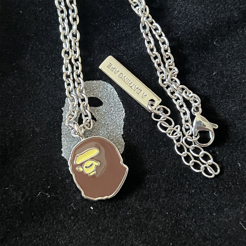 Ape Head Necklace Bape Head 26Ss Yin and Yang Unisex Trendy Hip-Hop Street Versatile Accessory Holiday Gift Ape Head Necklace Bape Head 26Ss Yin and Yang Unisex Trendy Hip-Hop Street Versatile Accessory Holiday Gift