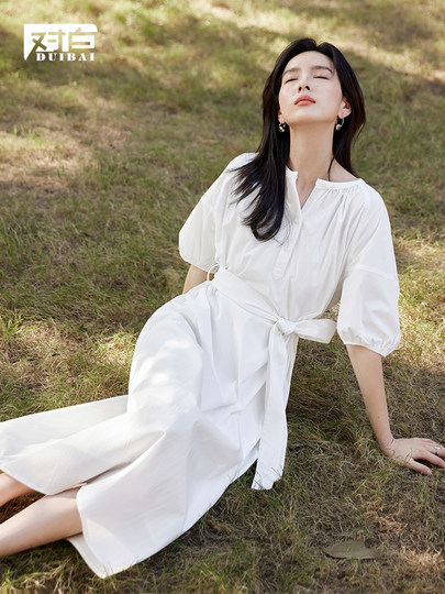 Dialogue French Temperament Hemdkleid Damen 2025 Sommer neue erste Liebe sanfter Wind Taille langer Rock