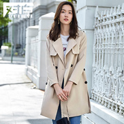 cặp cùng Du Wei trắng 2020 mùa xuân mới phụ nữ áo gió của trung dài quá đầu gối Hàn Quốc phiên bản của chiếc áo khoác áo sang trọng cơ thể vừa vặn
