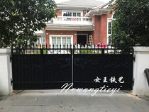 Wrought iron garden door Garden villa door Country door door into the home single double open outdoor custom European-style iron door