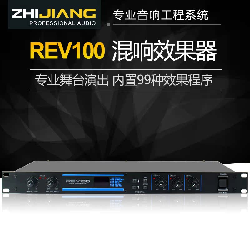 REV100 professional effector stage performance reverb effector reverberator preset 99 effects