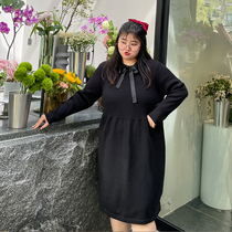 YUZI fish family 2022 spring money big code woman dress with dress fat mm loose and thin medium length long sleeve skirt