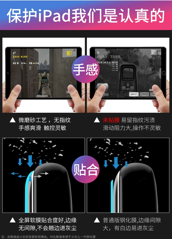 iPad Pro10.5 phim tablet 2019 air10.5 mới chống Blu-ray màng bảo vệ của Apple ipadpro chống dấu vân tay mờ 12,9 chống thép phi kim cương phim mềm - Phụ kiện máy tính bảng