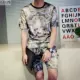 Mùa hè giản dị quần short tay ngắn phù hợp với xu hướng nam Hàn Quốc quần áo béo Hàn size lớn cá tính thời trang áo thun