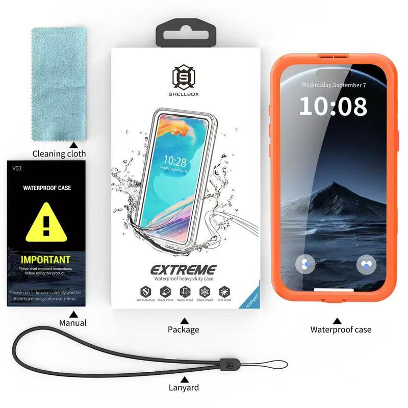Suitable for iPhone 17 Pro Max Full-Cover Waterproof Phone Case, Waterproof Cover for Apple Air, Triple-Protection Sealed Case for Swimming and Diving, 16 Phone Case, 17 Pro Waterproof Case, Waterproof Cover, Waterproof Shell
