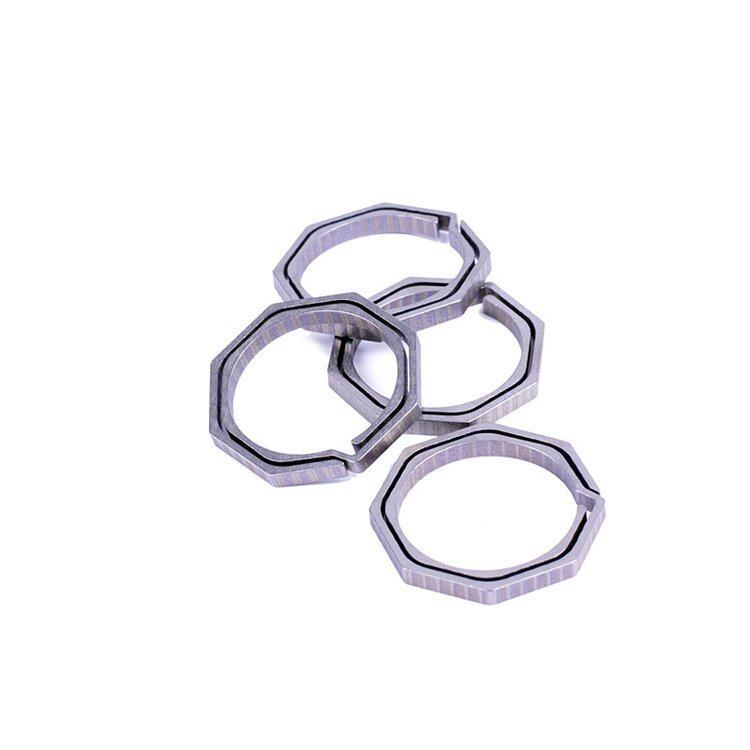 Titanium alloy pure titanium octagonal hanging buckle anise key ring full CNC numerical control process natural born player edcgear