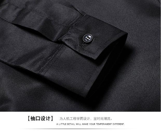 9,9 mùa thu anh em áo sơ mi dài tay nam và chú rể đám cưới anh em đồng phục màu trắng tốt nhất người đàn ông áo sơ mi màu rắn - Áo sơ mi nam cao cấp