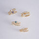 Multi-gemstone ring sterling silver Japanese style for women