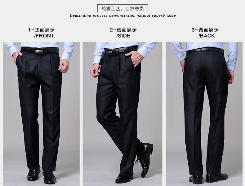 Quần ARTAO quần nam đơn giản, thẳng, có nếp gấp để đi làm quần màu xám đậm phù hợp với quần nam mùa thu đông chuyên nghiệp áo vest nam