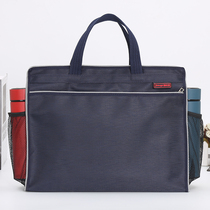 Side pocket can put water Cup Yazi 8cm large capacity document bag tree leather foam hand-held business information bag conference bag business custom gift