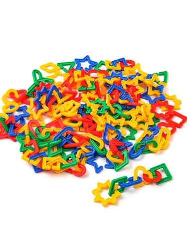 儿童玩具几何图形串串炼条连环扣环积木幼儿园手指精细动作训练