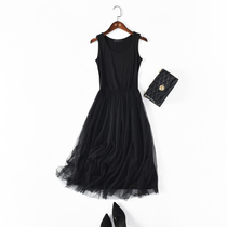 2021 spring and summer new suspender large size lace base skirt with loose sundress modal mesh dress