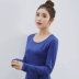 Mùa xuân phương thức chạm đáy áo sơ mi nữ dài tay cổ tròn bên trong mùa hè mỏng phần Áo sơ mi mỏng size lớn áo thun màu hoang dã áo phông trơn Áo phông