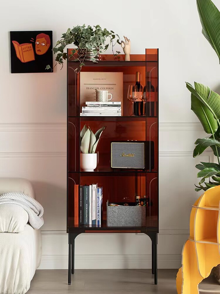 Acrylic light extravagant rack containing display cabinet modern minimalist living-room wine water cabinet bedroom multilayer floor bookshelves-Taobao