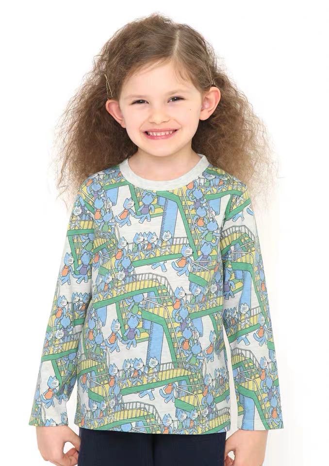 Fange Children's Clothing Daily Single Children's Horse Race Book Eleven Cats Series Long Sleeve T-Shirt