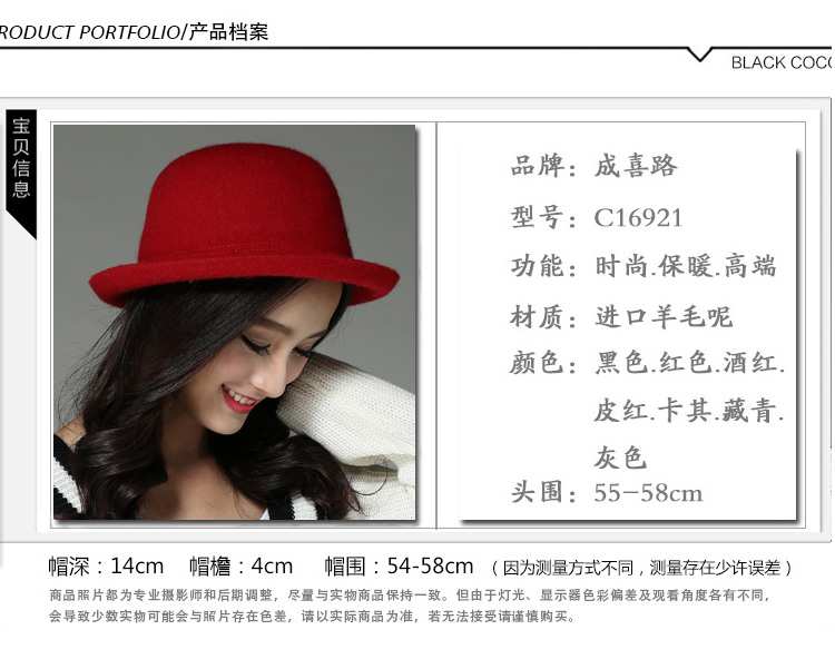 Chapeau pour femme en Melange de laine - Ref 3234464 Image 8