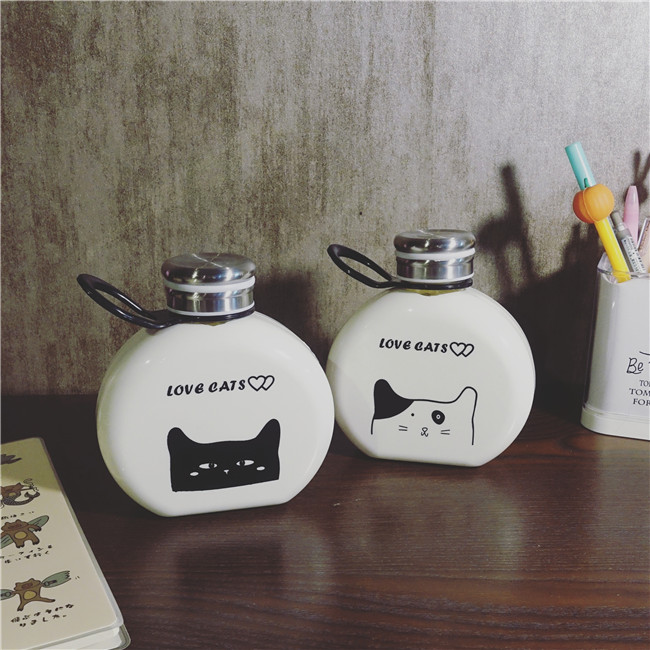 Cup nữ sinh viên phiên bản Hàn Quốc của cặp vợ chồng thủy tinh nhỏ tươi sáng tạo đơn giản dễ thương cốc thể thao chai cầm tay cốc uống nước đẹp