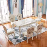 Современный прямоугольный стульчик для кормления из натурального дерева, мраморная мебель