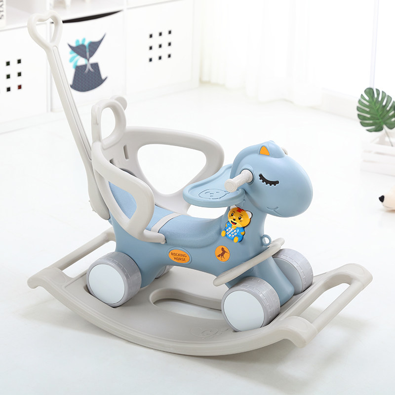 Trojans children rocking horse toddlers toys Home rocking horses a week old Birthday present Dual-purpose baby rocking car