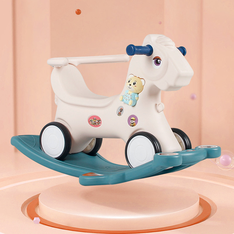 Children's toys baby toys indoor plastic ride 12 months birthday present dual - use baby rocking carriage