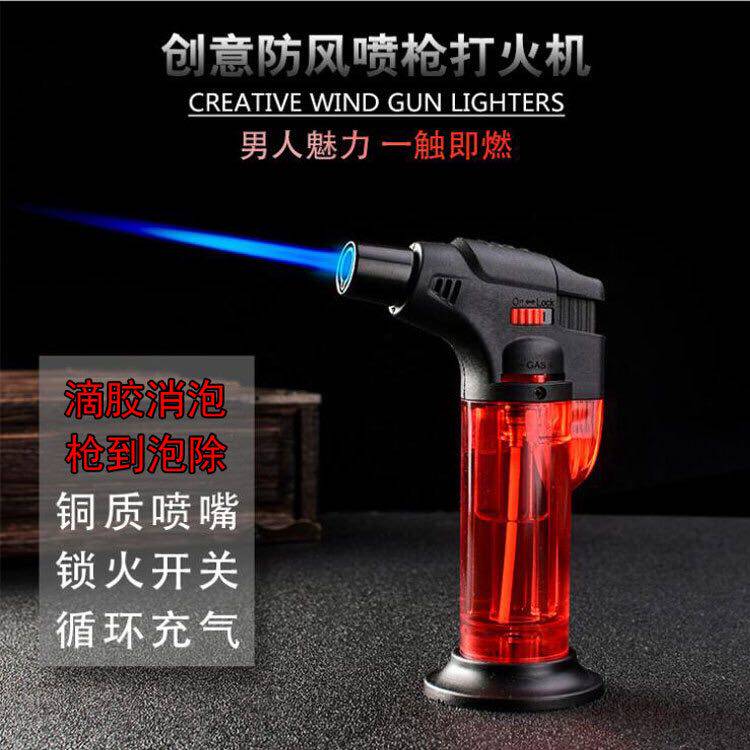 Creative Windproof Pen Trial Straight Punch Lighter Inflatable Body Aweed Cigar Welding Gun Lighter DIY drop glue zer
