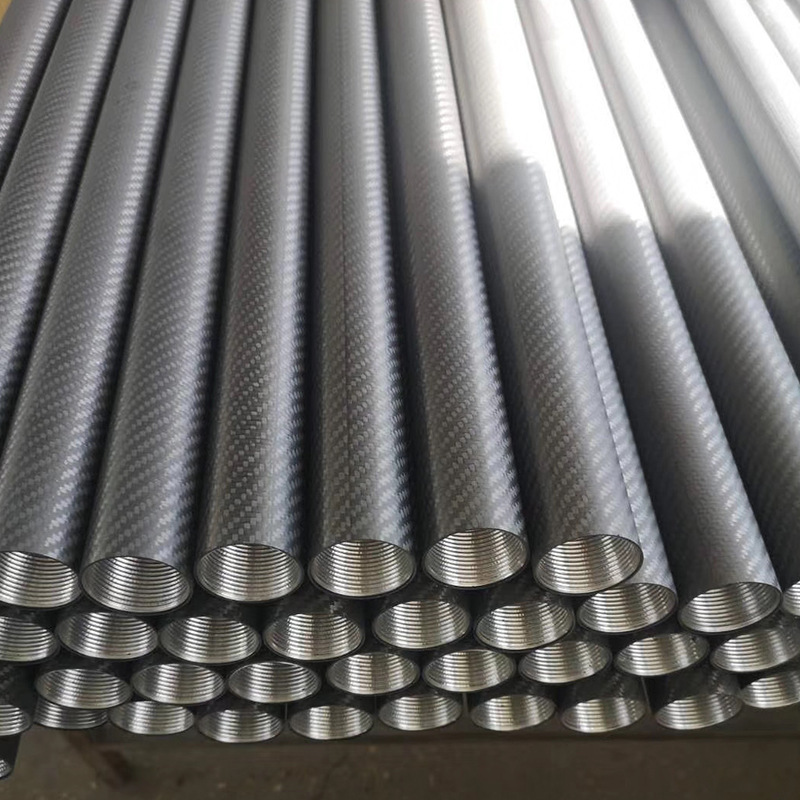 Source 3K Bright Matte Toray T700 Carbon Fiber Round Tube Carbon Fiber Rod Carbon Fiber Rod Cnc Processing and Drilling
