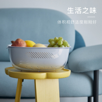 Clear Cabin Double Layer Plastic Drain Basket Wash Vegetable basket Kitchen Home Creative Naughty Rice Wash Fruit Vegetable Basket