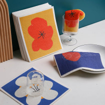 Wood pulp cotton rag degradable dishcloth water absorbent 100 clean dishwashing brush bowls kitchen clean cloth not stained with oil Easy to clean