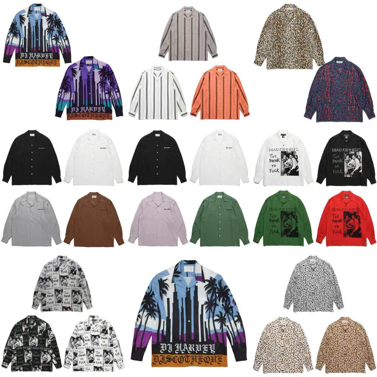 WACKO   MARIA solar system Manyin Long sleeve shirt easy leisure time Hawaii Holiday style men and women shirt tide ins