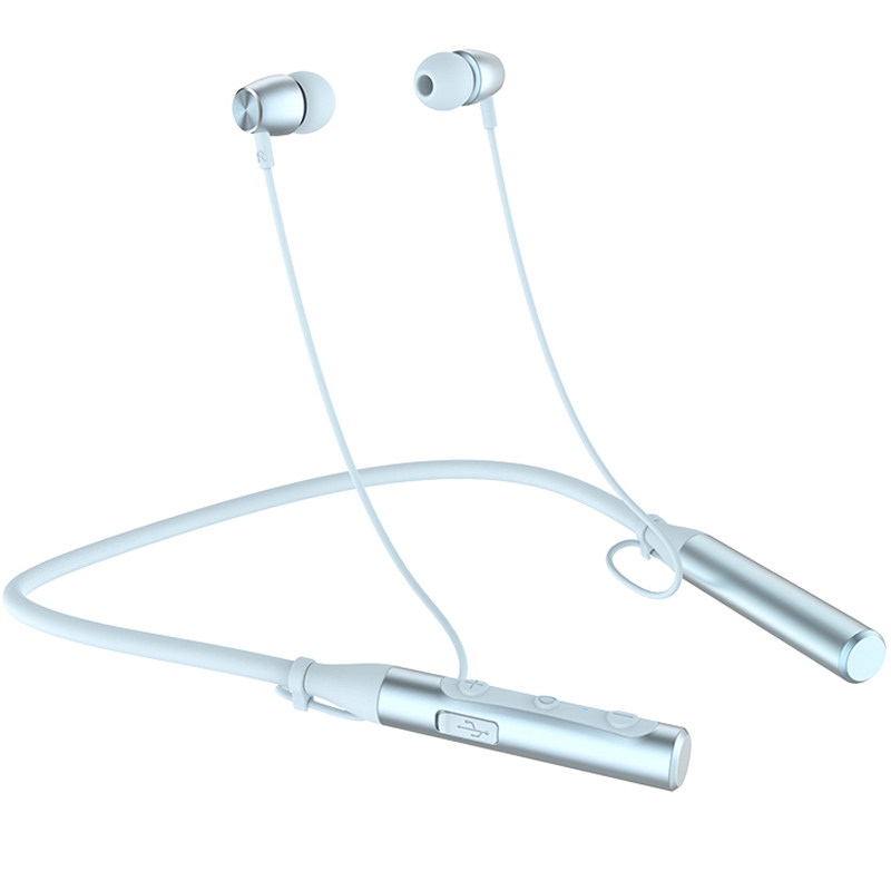 High face value Bluetooth headphone hanging neck-in-ear running wireless universal noise reduction synchronous WeChat movement white