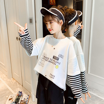 Girl Long Sleeve T Shirt Spring Autumn Clothing 2021 New Pure Cotton CUHK Child Fake Two Childrens Clothing Undershirt Child Blouse 9