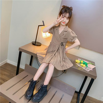 Girls dresses Autumn 2020 latest girls suits and skirts big virgin clothes western style Korean version of the net red summer fashion trend