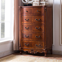 Meng Hanmei style country chest cabinet solid wood European style drawers solid wood cabinets retro function cabinets