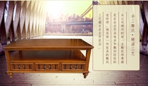 American coffee table European solid wood coffee table American country coffee table European antique Storage Coffee Table