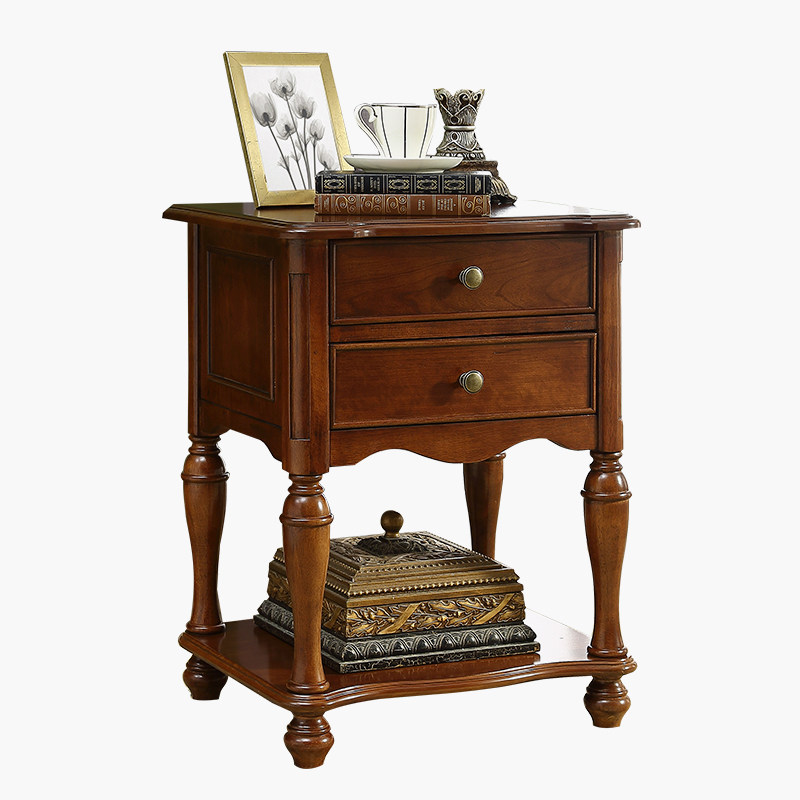 Meng Han bedside table American style solid wood bedside table Simple beauty small apartment bedside table American style bedroom solid wood bedside table