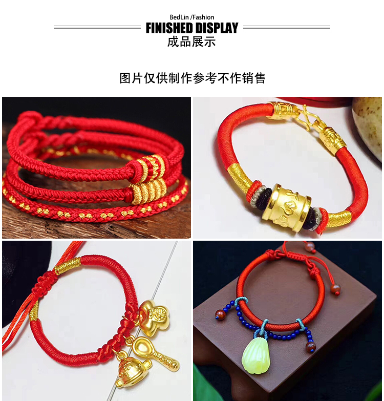 Bedlin 6 sợi tua rua dây chuyền dệt tay vòng cổ vòng tay khâu chỉ khâu treo gai mới thương hiệu mới nướng - Vòng đeo tay Clasp đá mã não đỏ