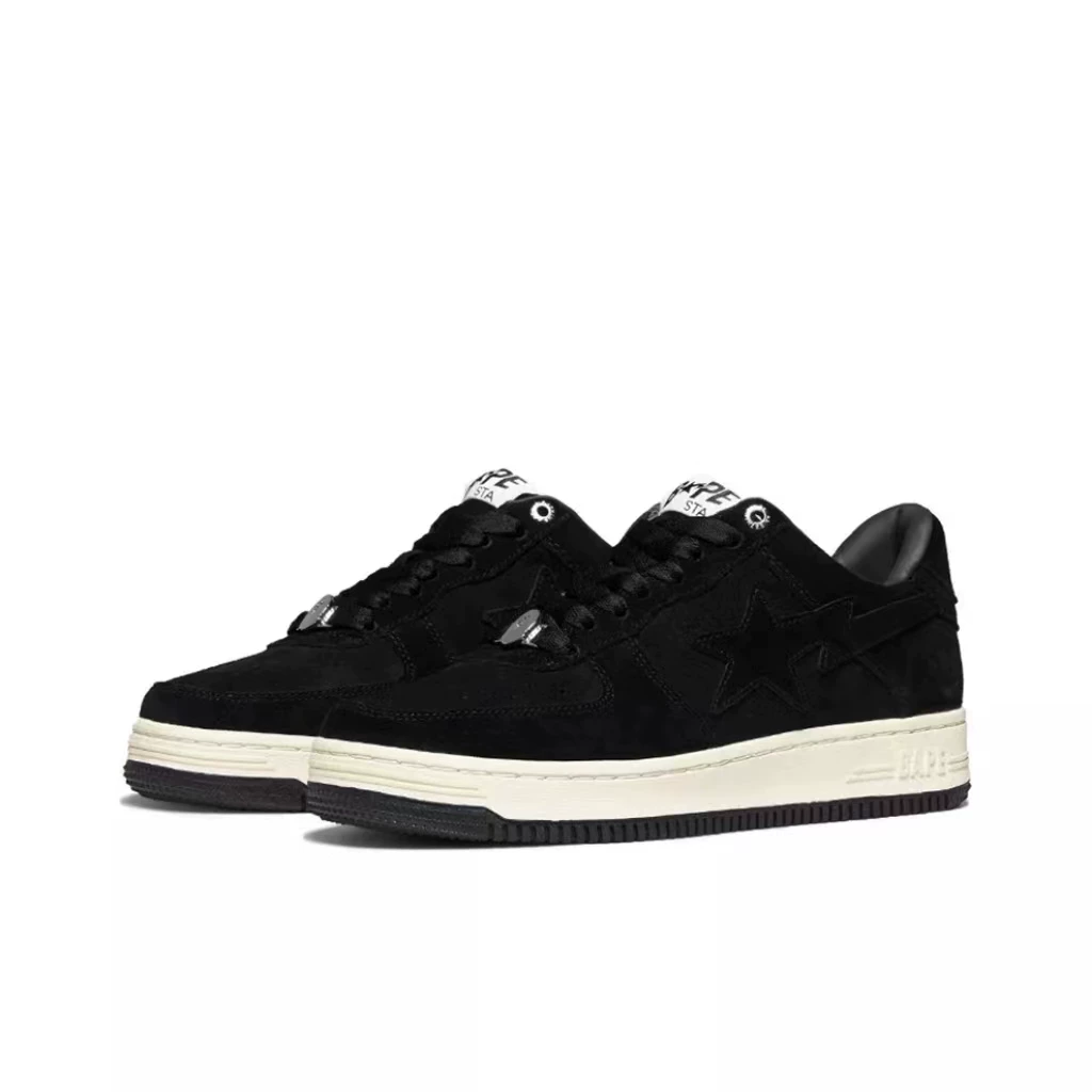 BAPESTA LOW SK8 dunk скейтборд молодежные черные лаковые кроссовки модное повседневное настроение контрастные низкий топ