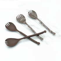 Thickened plastic disposable fork spoon Fruit fork spoon integrated cake fork Independent packaging dessert spoon 100 pcs