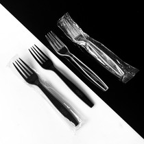Disposable fork Transparent plastic seven inch fork Western fork Fruit salad fork Fast food fork Independent packaging 100pcs