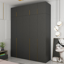 Light luxury home three door wardrobe small apartment bedroom combination wardrobe simple modern flat door 3456 door cabinet Gray