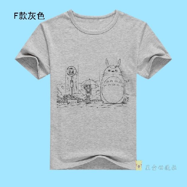 My Neighbor Totoro Tay áo ngắn Anime Quần áo dễ thương Cotton Miyazaki Áo phông hai lần nam và nữ đôi mùa hè - Carton / Hoạt hình liên quan những sticker cute