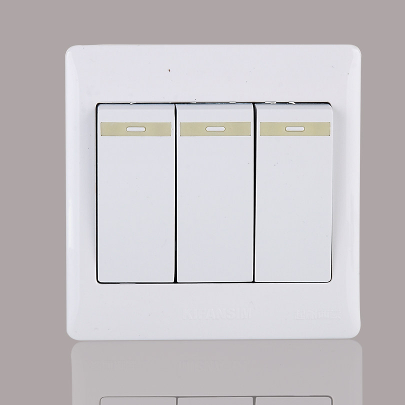 KIFANSIM Sail Simon K5 0 Series Three Open Double Cut 86 Type Wall Three Open Double Cut Switch