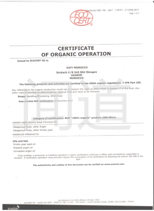 202103 Morocco Cold Pressed Virgin ecocert Organic Certified Cactus Seed Oil