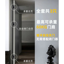 Invisible door hinge hydraulic buffer automatic closing door rebound damping silent hidden wooden door cross self-closing dark hinge