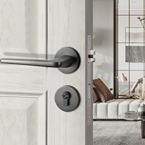 Minimalist door lock indoor bedroom Nordic gun ash split bathroom door lock mute modern household solid wood door lock