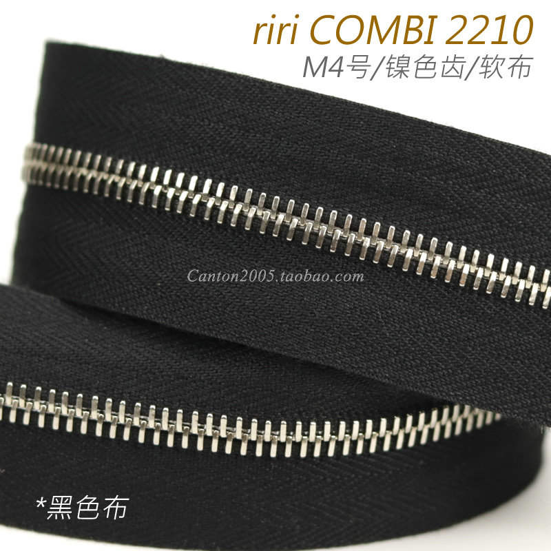  Swiss Riri Laced M4 Metal Yard DRESS BRACELET COMBI 2110 BLACK SOFT CLOTH