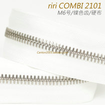 Original clothing Swiss riri zipper M6 Number of metal zipped nickel color COMBI 2101 hard cloth